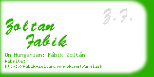 zoltan fabik business card